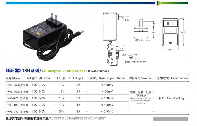 IP20 Indoor 12V 2A CCTV Camera Power Adapter 24W With UK US EU Plug 2