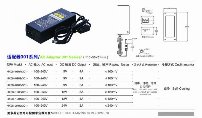 12V 3AMP Power Supply 115*47*32mm CCTV Power Supply Adapter With AC Power Cord 0